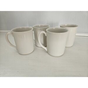 Vintage‎ Corningware Ceramic Coffee Mug Lot Of 4 USA Beige Cream Off-White